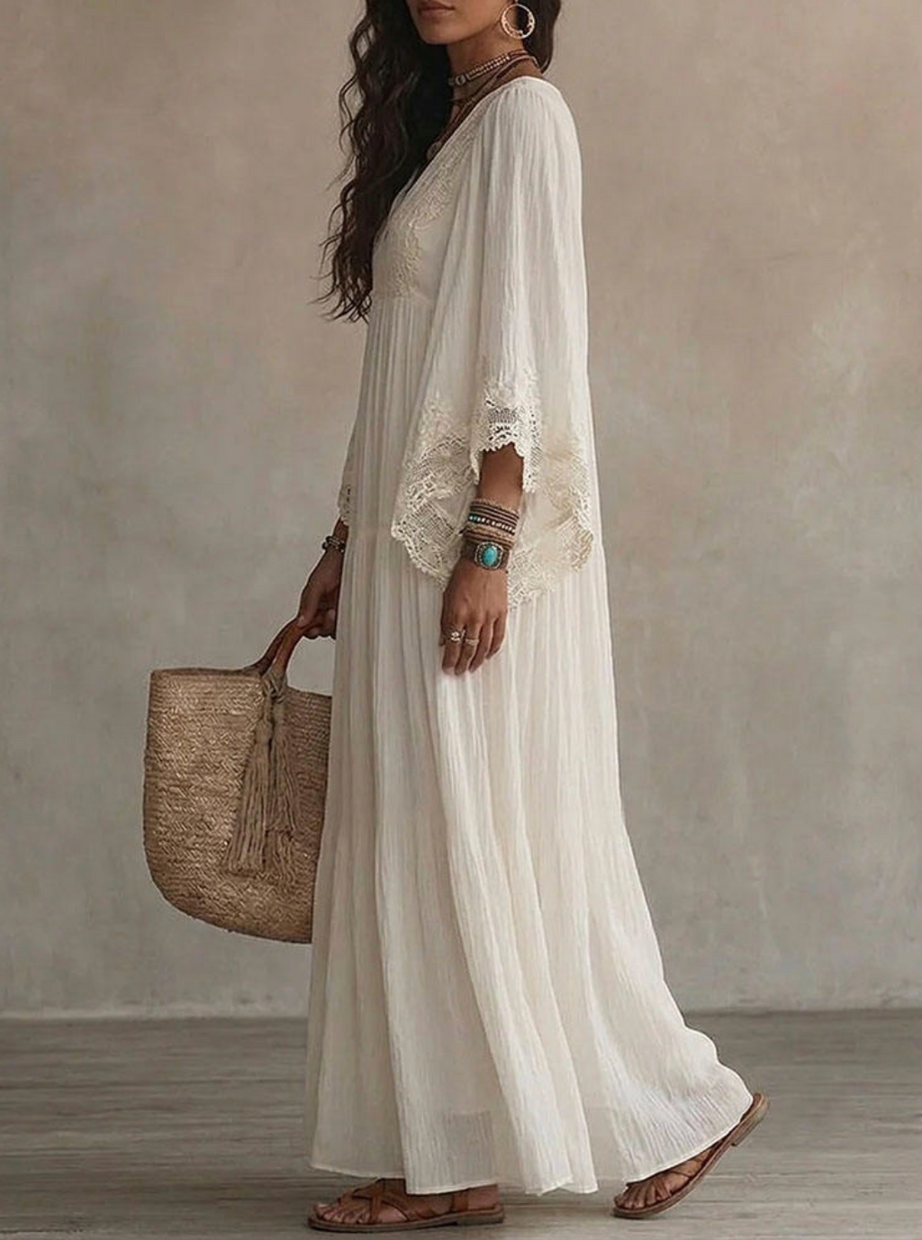 Elegant White Deep V-Neck Maxi Dress – Sophisticated Sleeveless Evening & Party Gown