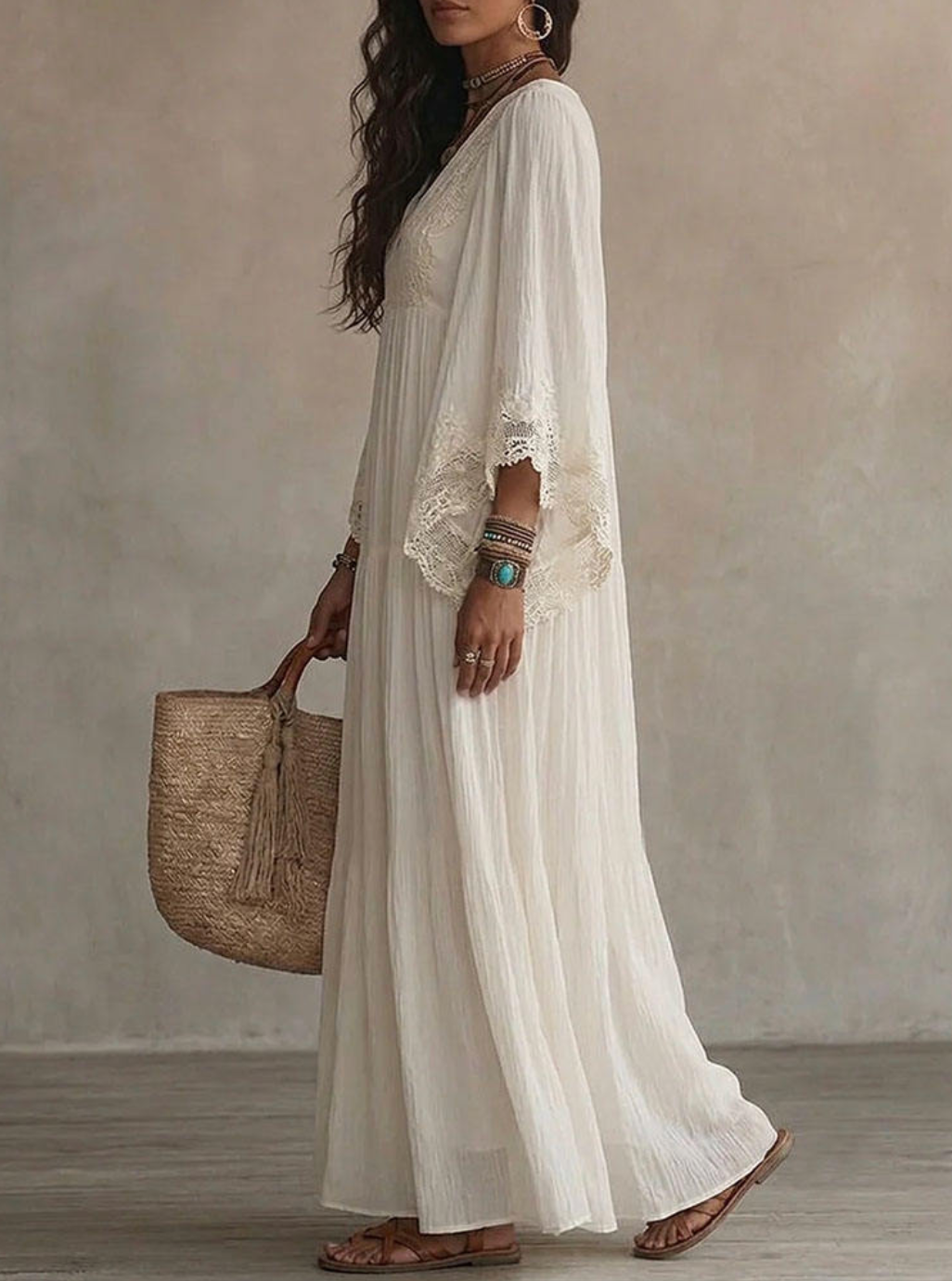 Elegant White Deep V-Neck Maxi Dress – Sophisticated Sleeveless Evening & Party Gown
