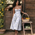 French Boho Floral Maxi Dress
